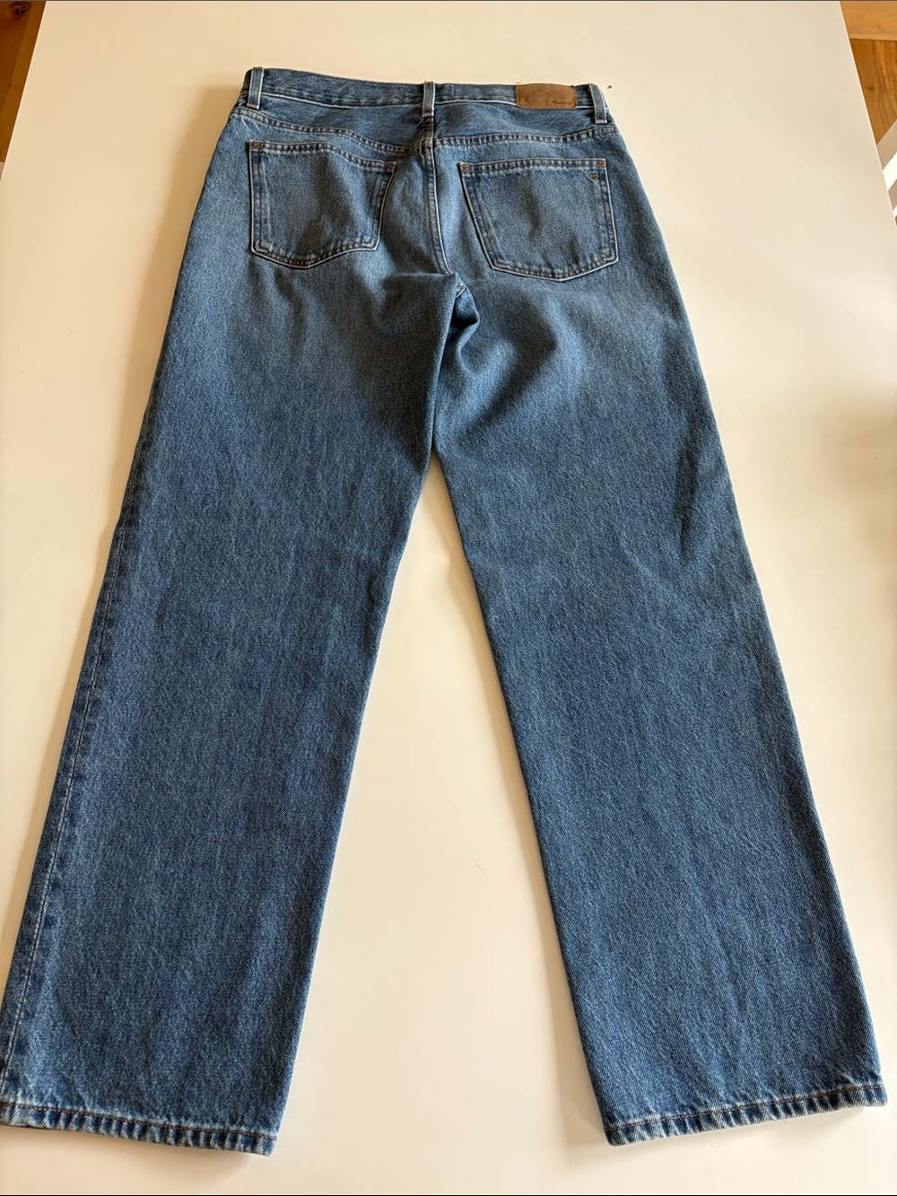 Madewell Low-Slung Straight Leg Jeans in Medium Blue Wash - Picture 6 of 6